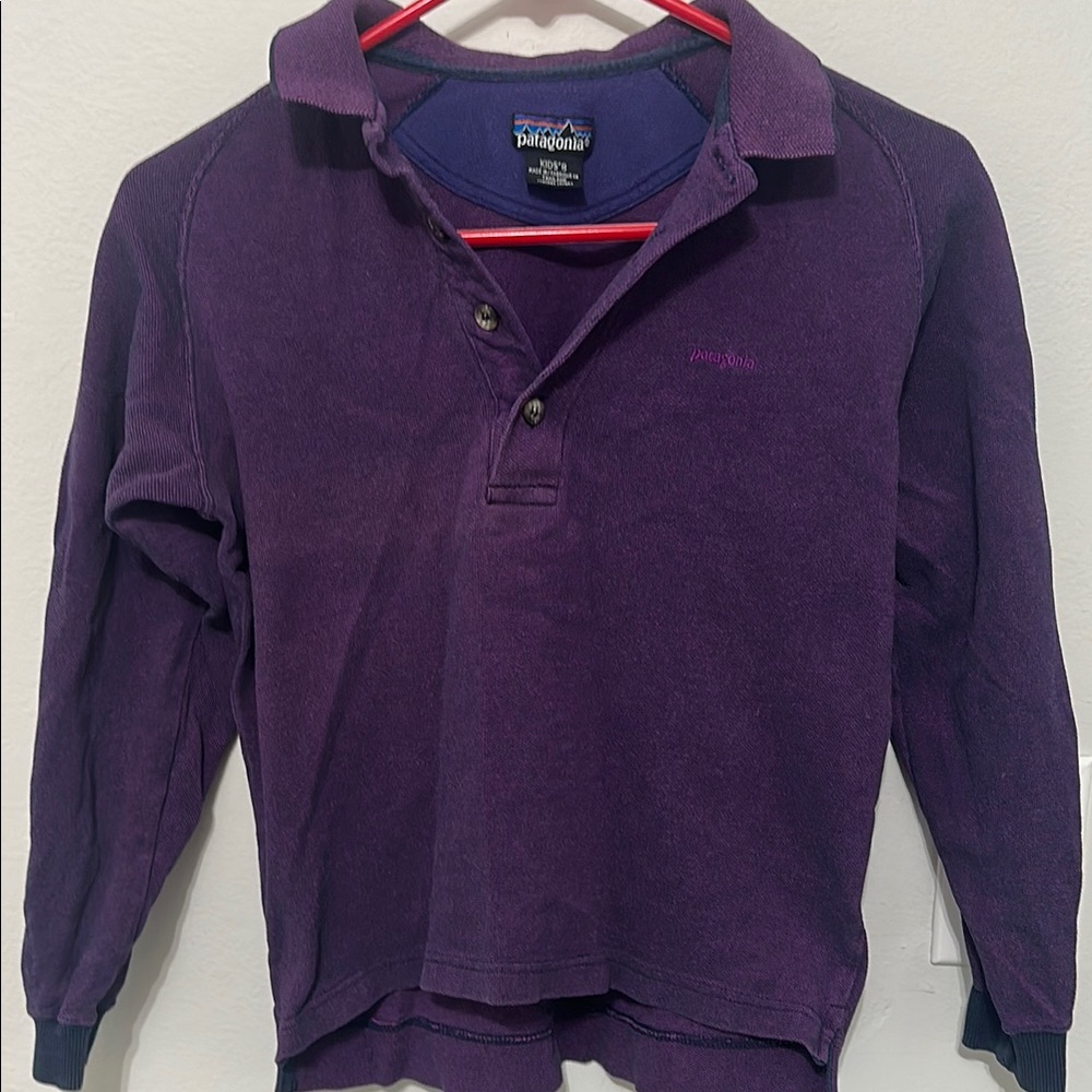 Patagonia Purple Collared Knit Pullover
